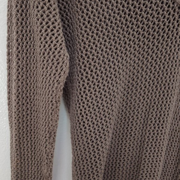 Ann Taylor Loft Open Stitch Hoodie • 100% Cotton • Sm • Taupe - Picture 3 of 16
